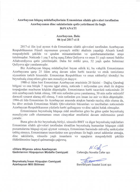 Ermənistana sanksiyalar tətbiq edilməlidir