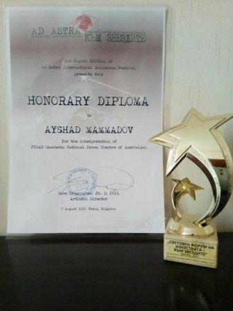Ayşad Məmmədov Beynəlxalq festivalda mükafat alıb