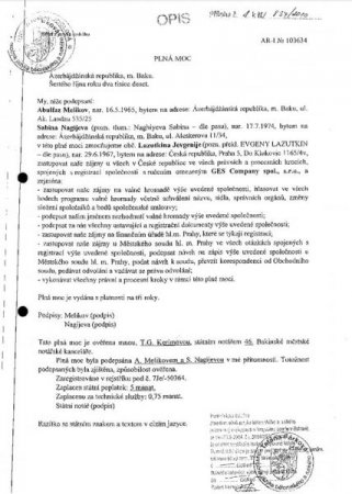 Əbülfəz Məlikovun Çexiyadakı şirkətlərinin siyahısı