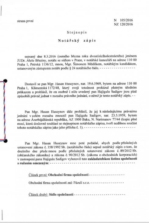 Daha bir məmurun Praqada şirkətləri üzə çıxdı -